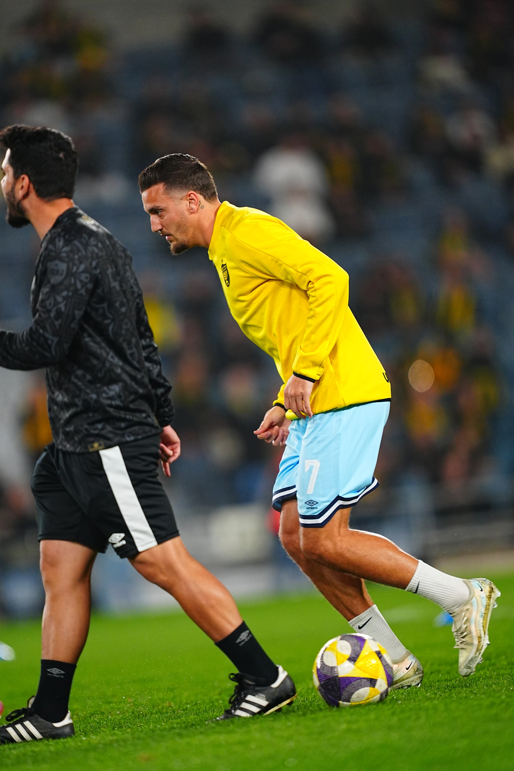 Beitar players in pre-match warm-up