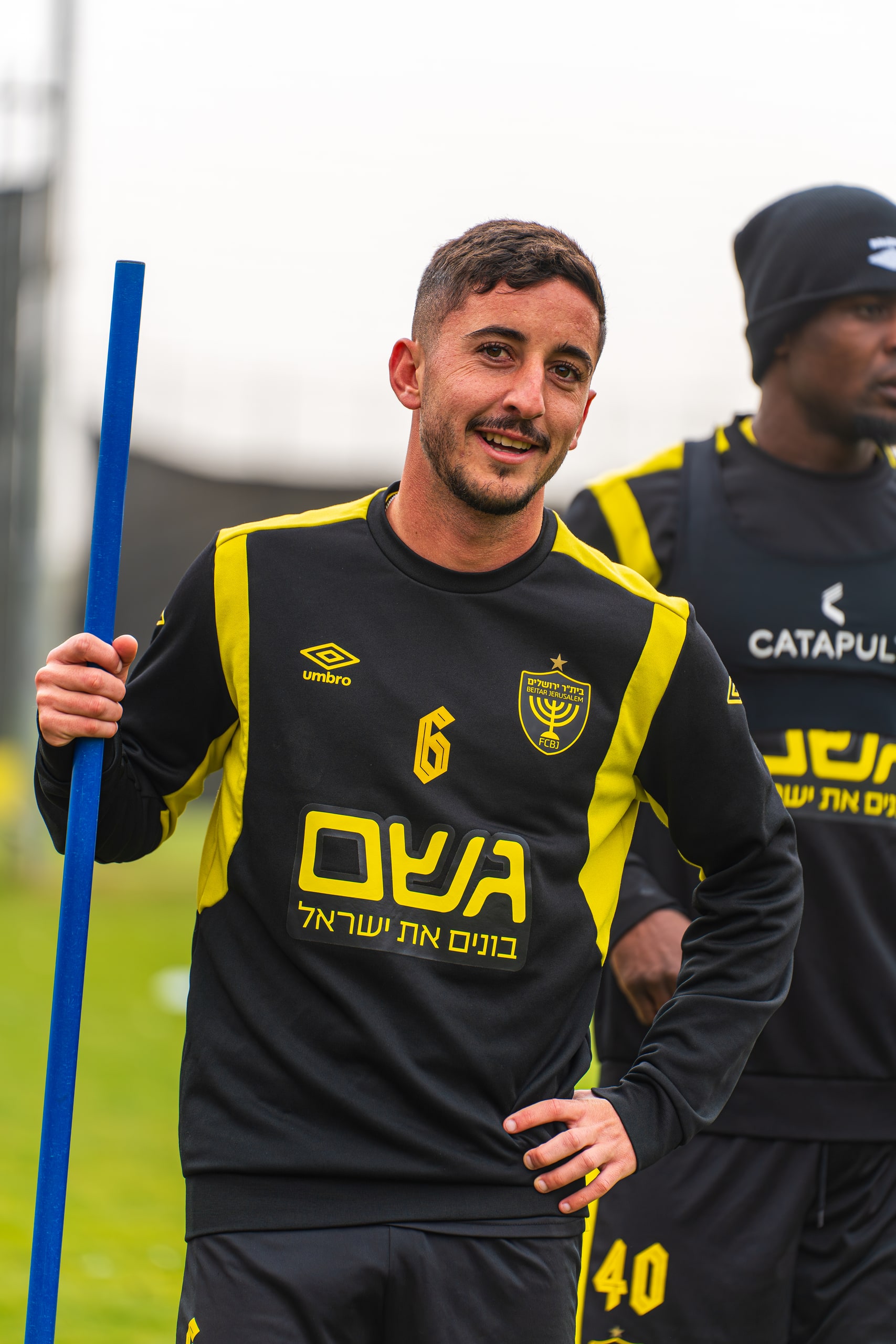 Player in action during training